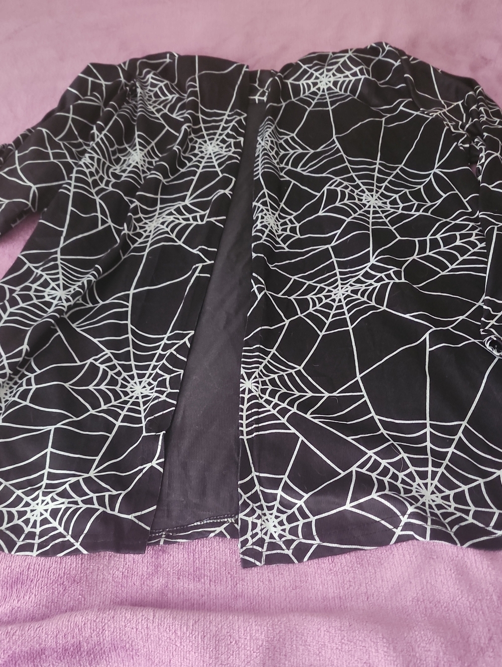 Spider Web Print Open-Front Jacket - Black/White